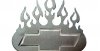 EMBLEMA ELIMINATOR ACERO INOX. CHEV. C/FLAMAS 6X6&Prime;